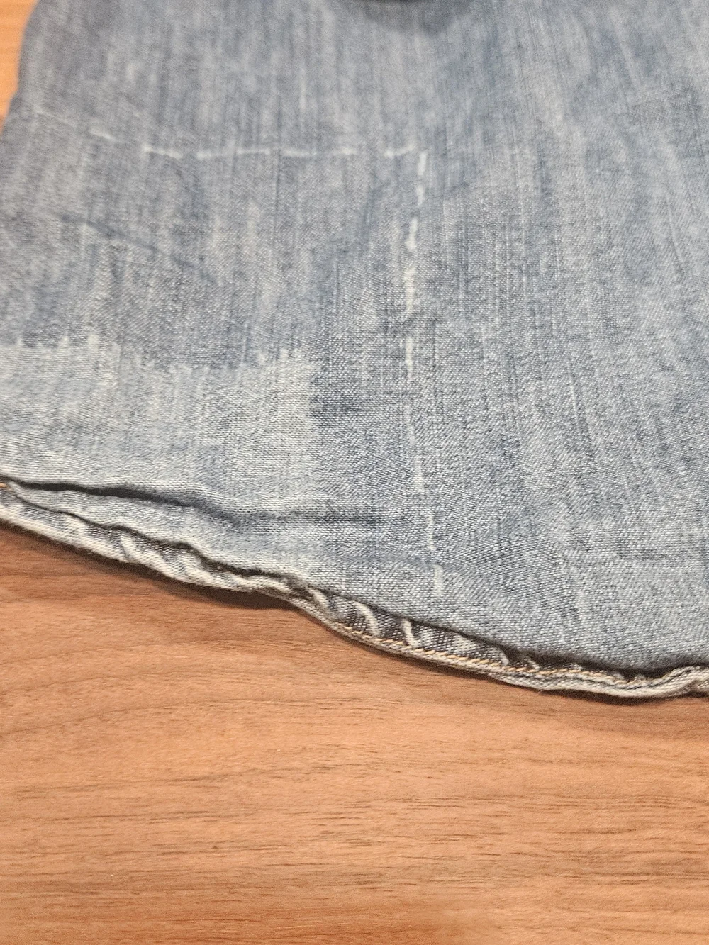 True Religion Blue Patchwork Denim Shirt Slim Fit- Men M